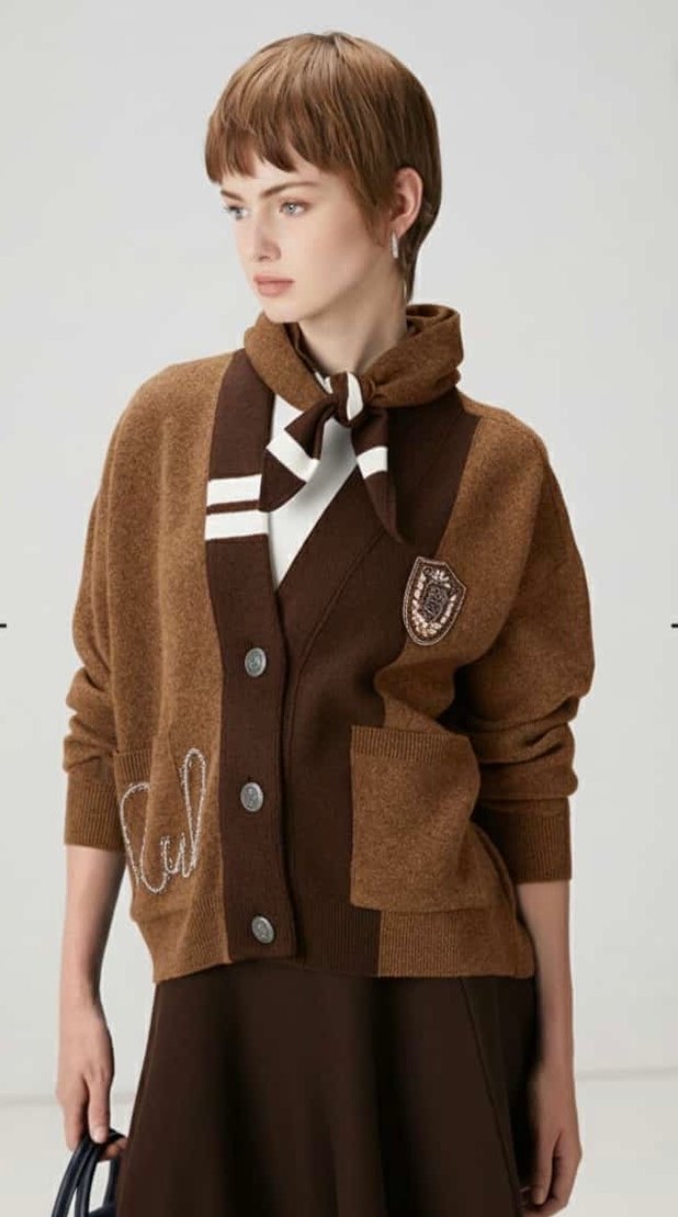 Kadın Kahverengi Hırka - Görsel 4