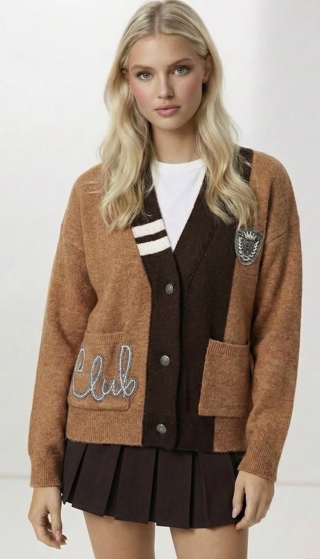 Kadın Kahverengi Hırka - Görsel 2