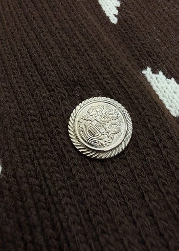 Bohem Nakışlı Kahverengi  Hırka - Görsel 5