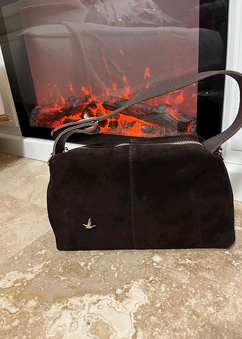 Kahverengi Süet Kadın Çanta - Görsel 5