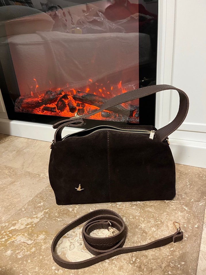 Kahverengi Süet Kadın Çanta - Görsel 4