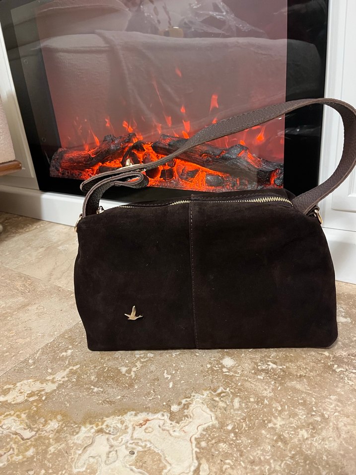 Kahverengi Süet Kadın Çanta - Görsel 5