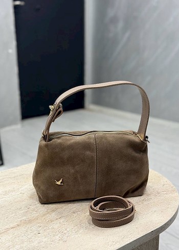 Kahverengi Süet Kadın Çanta - Görsel 3