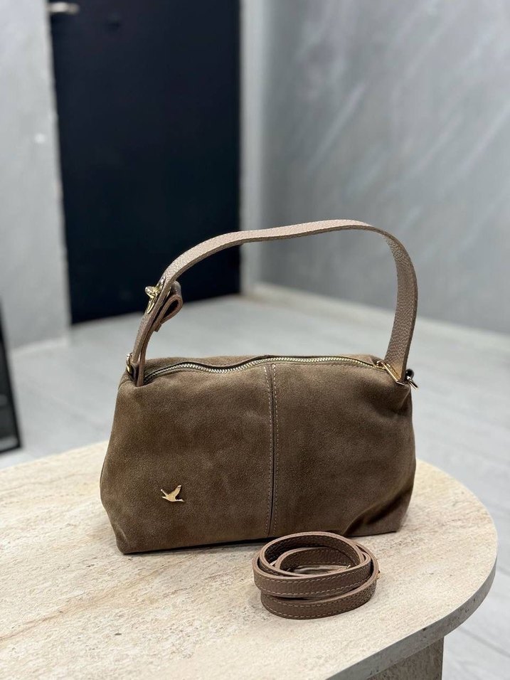 Kahverengi Süet Kadın Çanta - Görsel 3
