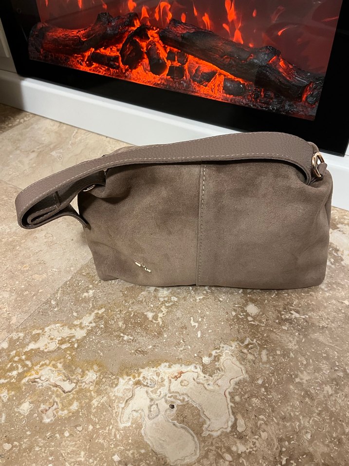 Kahverengi Süet Kadın Çanta - Görsel 2