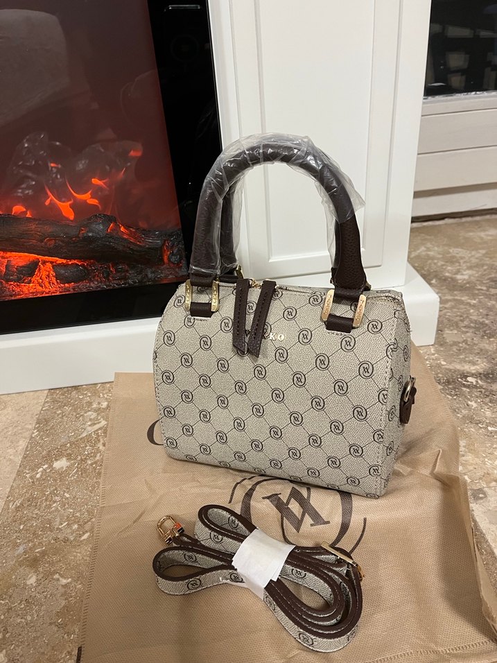 Kahverengi Baskılı Deri Kadın Çanta - Görsel 2