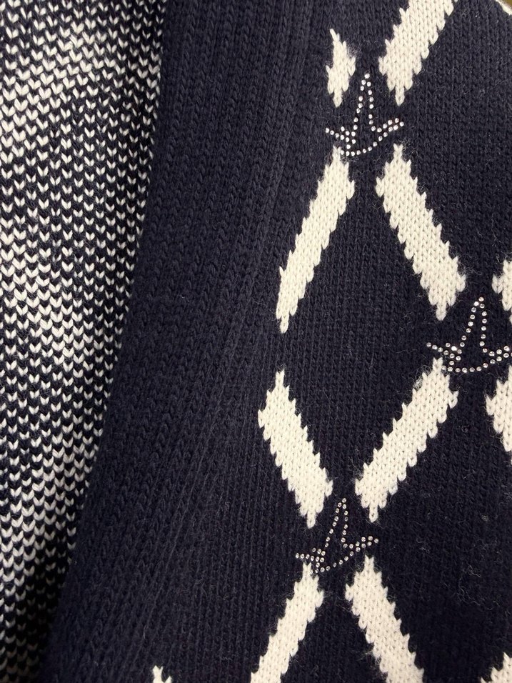 Ekose Desenli Kısa Triko Hırka - Görsel 3