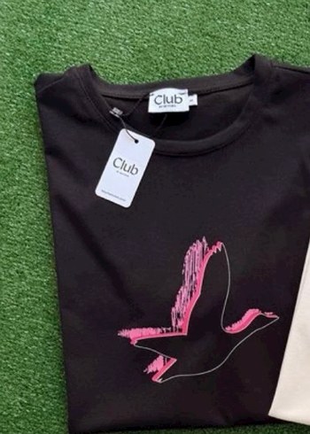 Siyah Baskılı Kısa Kollu Kadın Tişört - Görsel 5