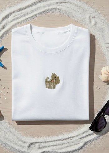 Nakışlı Beyaz Tshirt - Görsel 2