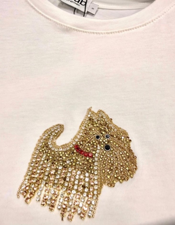 Nakışlı Beyaz  Tshirt - Görsel 3