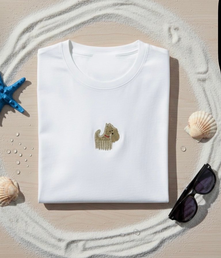Nakışlı Beyaz  Tshirt - Görsel 2