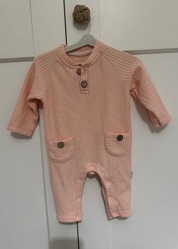 Düğmeli Pembe Bebek Kız Tulum