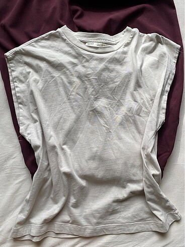 Pull and bear taş rengi t shirt