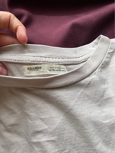 xs Beden Pull and bear taş rengi t shirt