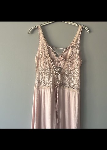 Bej Dantel Detaylı gecelik - Görsel 4