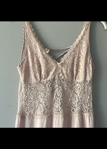 Bej Dantel Detaylı gecelik - Görsel 3