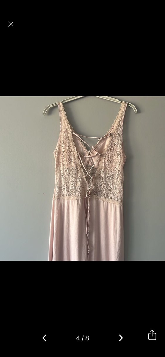 Bej Dantel Detaylı gecelik - Görsel 4