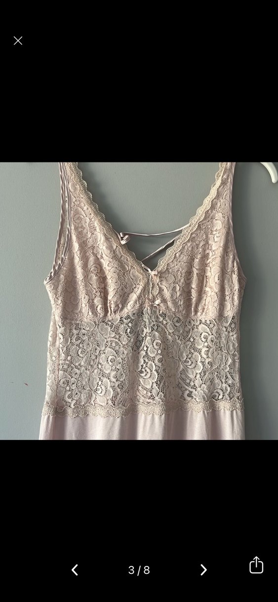 Bej Dantel Detaylı gecelik - Görsel 3