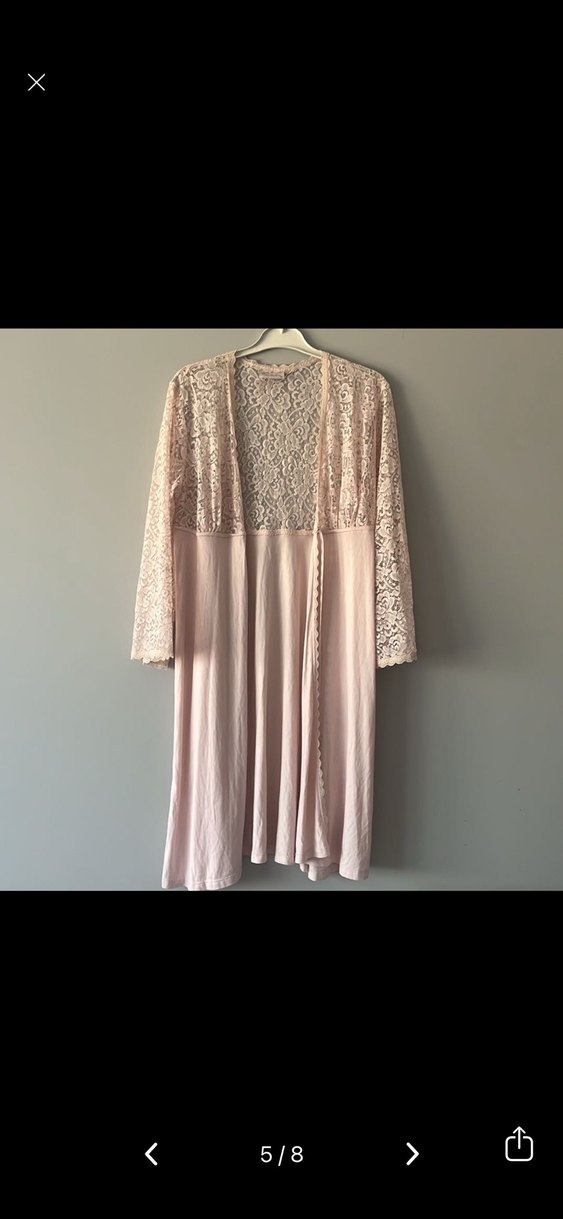 Bej Dantel Detaylı gecelik - Görsel 5