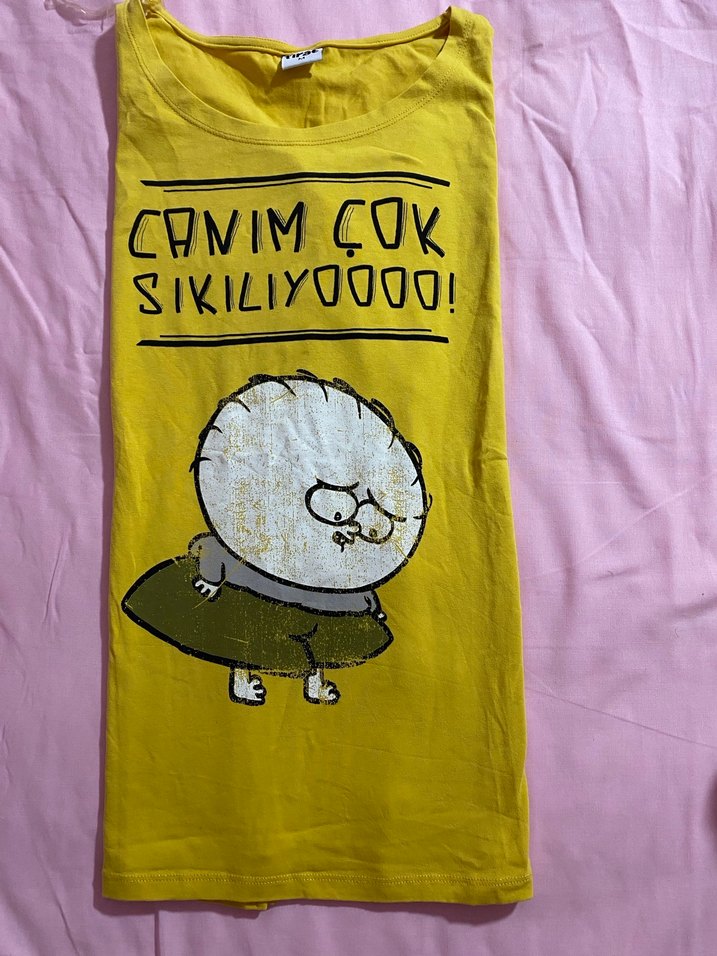 Sarı Baskılı yarım Kollu(hamile ürünü değildir ama kullanabilir) - Görsel 3