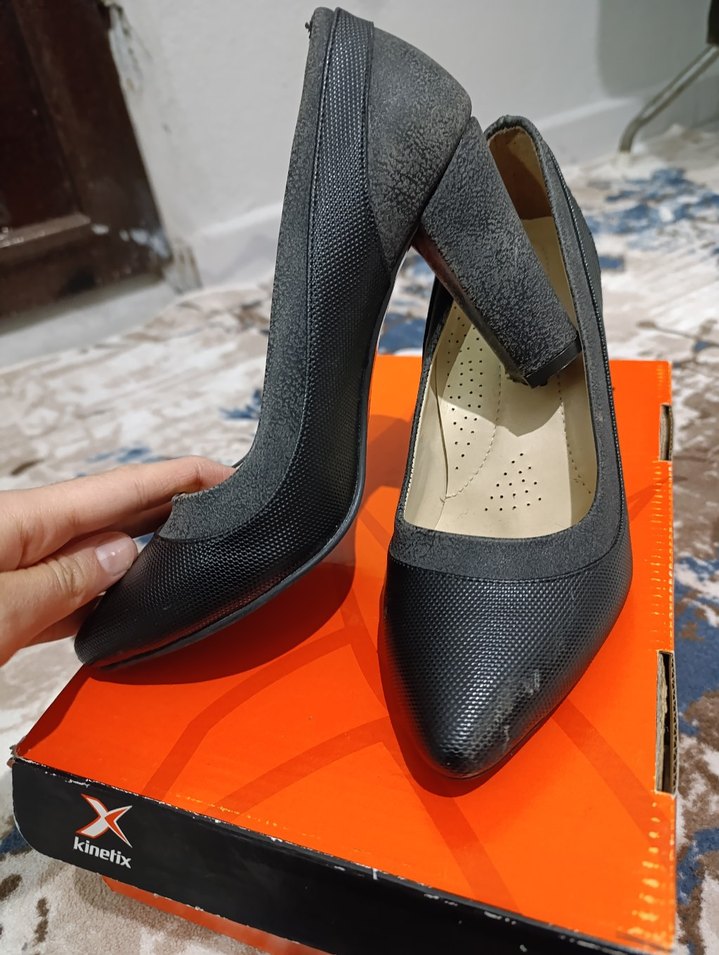 Siyah Yılan Desenli Topuklu Stiletto - Görsel 2