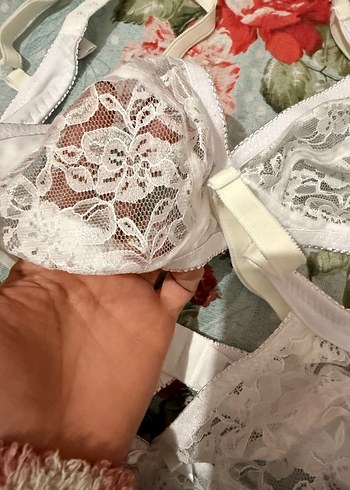 Beyaz Vintage Dantel Sütyen - Görsel 3