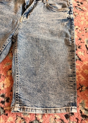 Gri Mavi Bağlamalı Gevşek Kesim Kadın Kot Şort - Görsel 4