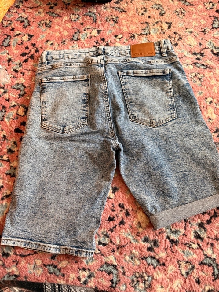 Gri Mavi Bağlamalı Gevşek Kesim Kadın Kot Şort - Görsel 5