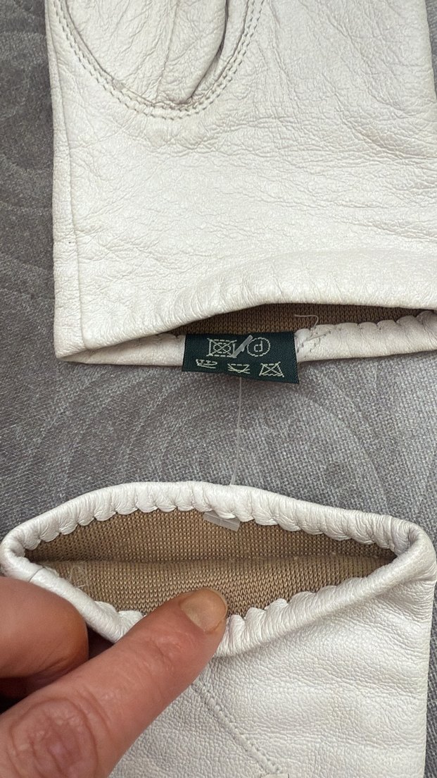 Beyaz Kürklü Deri Kadın Eldiveni - Görsel 3