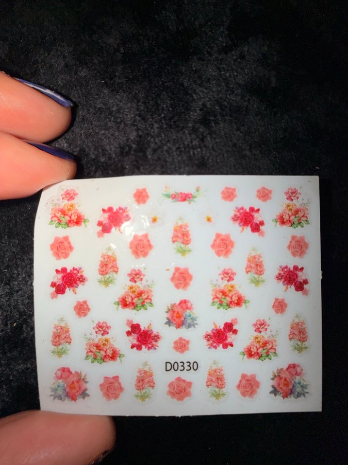 Çiçek Desenli Çok Renkli Tırnak Süsü - Görsel 2