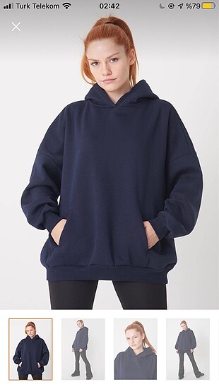 Addax oversize lacivert sweat