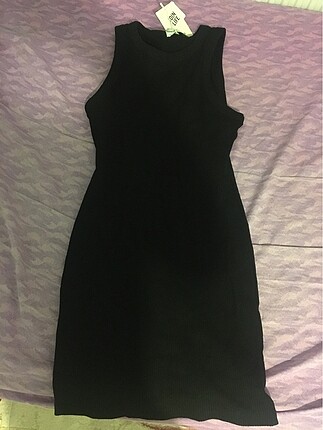 siyah fitilli mini elbise