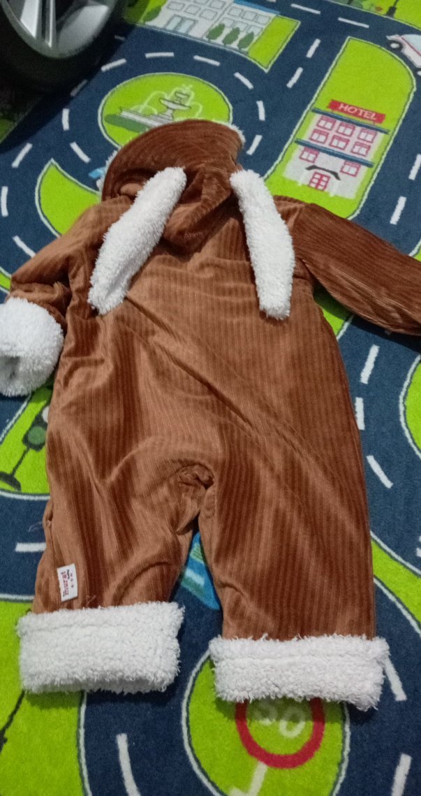 Kahverengi Kürklü Bebek Tulum - Görsel 2