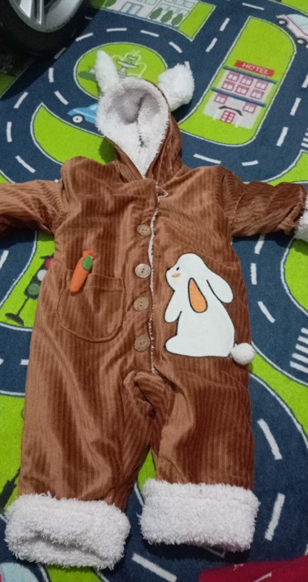 Kahverengi Kürklü Bebek Tulum - Görsel 5