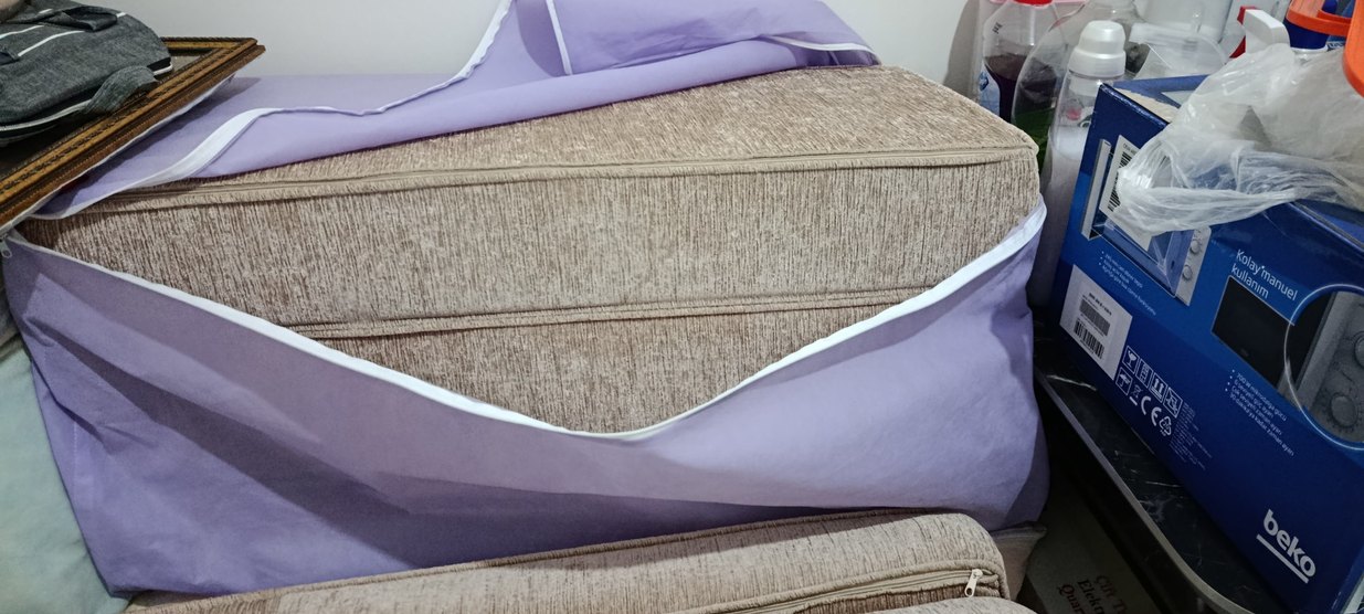 Bej Düz Modern kalın sünger yastık - Görsel 2