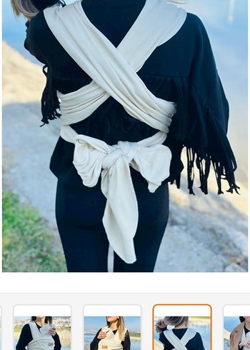 krem Bebek Taşıma Slingi - Görsel 2