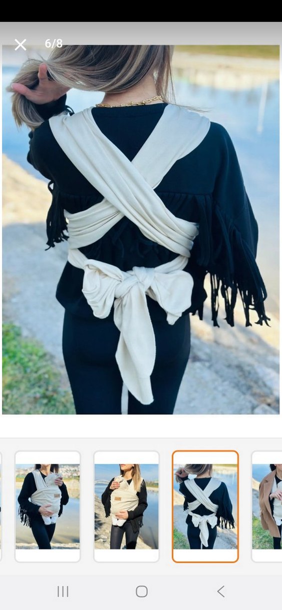 krem Bebek Taşıma Slingi - Görsel 2