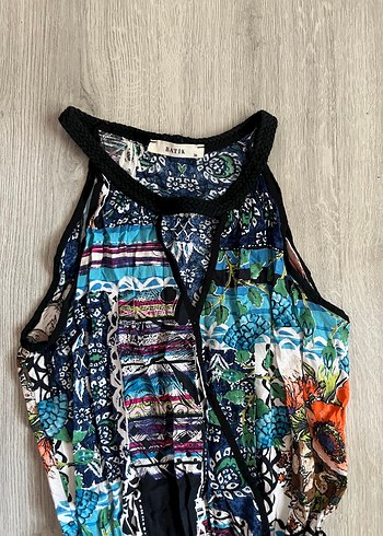Batik Batik Bohem Desenli Uzun Elbise