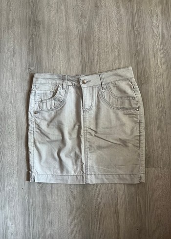 Versace Bej Kadın Denim Mini Etek