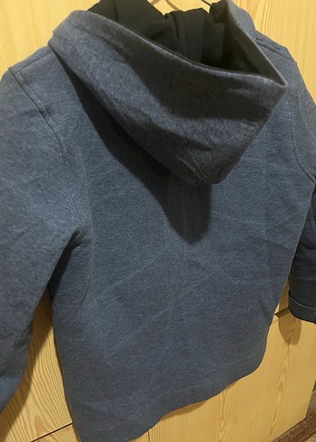 Erkek Çocuk Mavi Fermuarlı Yünlü Ceket - Görsel 5