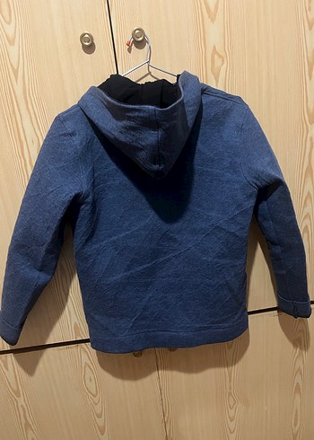 Erkek Çocuk Mavi Fermuarlı Yünlü Ceket - Görsel 2