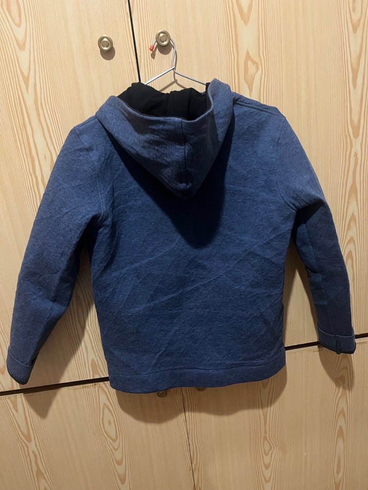 Erkek Çocuk Mavi Fermuarlı Yünlü Ceket - Görsel 2