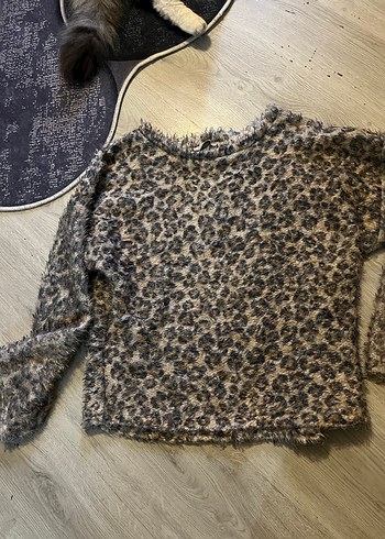 Leopar Desenli Kadın Kazak - Görsel 2