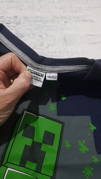 10 Yaş Beden lacivert Renk Minecraft tshirt