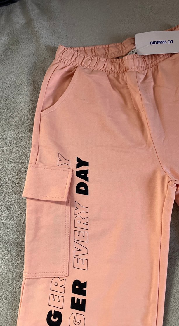 Pembe Baskılı Rahat Kesim kız çocuğu  Eşofman - Görsel 3