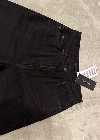 Kadın Siyah Regular Fit Denim Pantolon - Görsel 2