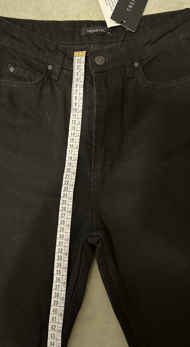 Kadın Siyah Regular Fit Denim Pantolon - Görsel 5
