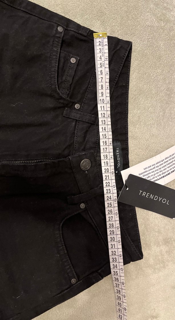 Kadın Siyah Regular Fit Denim Pantolon - Görsel 4