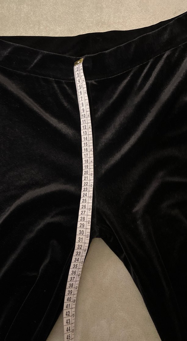 Siyah Süet Geniş Kesim Midi Pantolon - Görsel 5