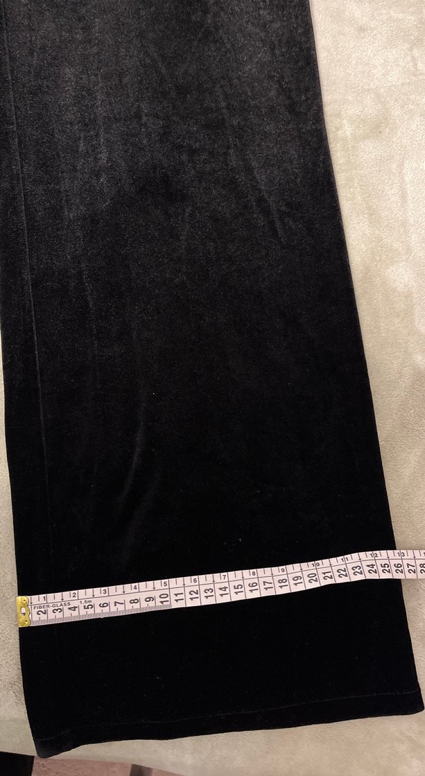 Siyah Süet Geniş Kesim Midi Pantolon - Görsel 2